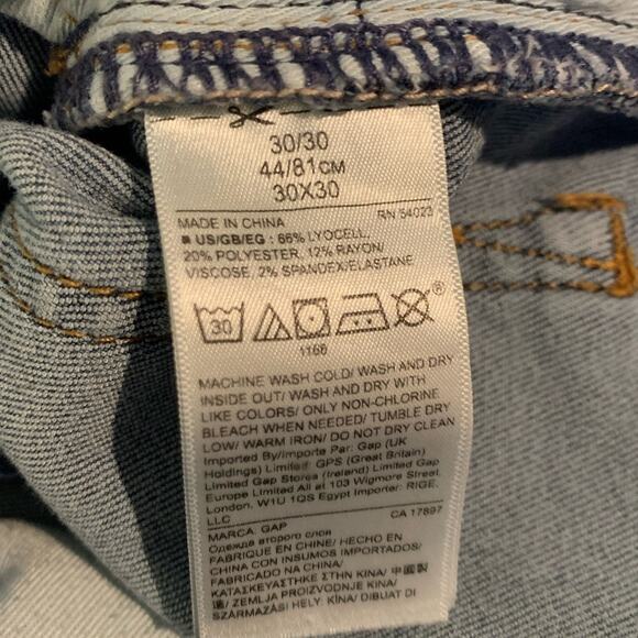 GAP Denim Straight Leg Soft Denim Jeans Medium Indigo Wash Men's Size 30x30 - Picture 6 of 7